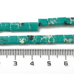 合成インペリアルジャスパービーズ連売り  2穴  長方形  シーグリーン  5.5~6x5x2.5mm  穴：0.9mm  約69~70個/連  15.12~15.2インチ（38.4~38.6cm）&nbsp;G-F762-A03-01