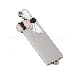 Подвески-коннекторы из нержавеющей стали 304 с розовой эмалью&nbsp;STAS-P377-16P-B