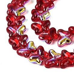 Perles de verre transparentes galvanisées avec peinture de cuisson&nbsp;EGLA-Q136-03A-11