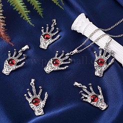 6 pz malocchio mano ciondolo di fascino della lega malocchio charms rosso malocchio del pendente per la collana dei monili braccialetto orecchino fare artigianato&nbsp;JX254A