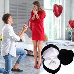 Scatole porta anelli in velluto per San Valentino&nbsp;AJEW-CL0004-89A