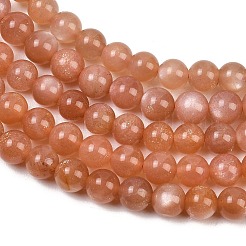 Natürliche sunstone Perlen Stränge&nbsp;G-P621-6mm-01