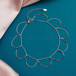 925 серебряный браслет на ногу AJEW-Z029-09P