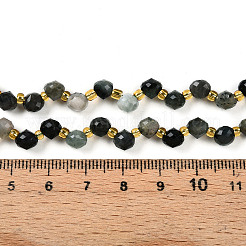 Натуральные изумрудные бисерные пряди G-T141-53