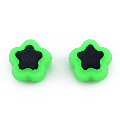 不透明なメッキアクリルビーズ  ライン入り  スター  ライム  9.5x10x5mm  穴：1.6mm  約1850個/500g&nbsp;OACR-N136-01B