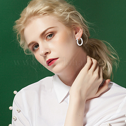 1 пара 925 серег-колец из стерлингового серебра STER-BBC0007-73S