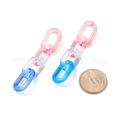 2 paire 2 couleurs couleur bonbon acrylique câble chaîne gland balancent boucles d'oreilles pour les femmes&nbsp;EJEW-JE04769