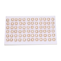 Boucles d'oreilles carrées en laiton avec micro pavé de zircone cubique transparent&nbsp;PEAR-N020-JY02