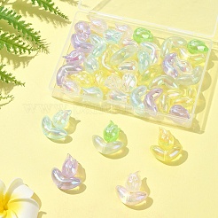 48шт 2 стиля УФ-покрытие прозрачные акриловые бусины&nbsp;SACR-FS0001-36