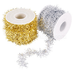 20 ярд двухцветной пластиковой блестящей мишуры AJEW-TA0002-16