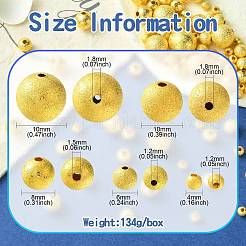468 шт. 5 стильных латунных круглых текстурированных бусины-проставки&nbsp;KK-CJ0002-13