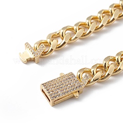 Браслет из звеньев бабочки из прозрачного кубического циркония с цепочками&nbsp;BJEW-L460-001G