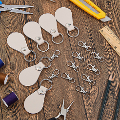 DIY-Schlüsselanhänger-Sets aus tropfenförmigem PU-Leder&nbsp;DIY-FH0007-82