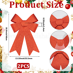 Рождественский ПВХ блестящий бант&nbsp;AJEW-SP0003-72C-01