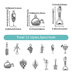 60шт 12 стиля подвески из сплава в тибетском стиле&nbsp;TIBE-SC0002-47
