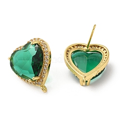 Серьга-гвоздик из латуни со стразами KK-C023-03B