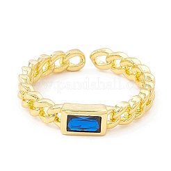 Прямоугольное открытое кольцо-манжета из кубического циркония RJEW-I083-02G-01