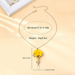 Colliers pendentifs croix en alliage émaillé avec fleur pour femmes&nbsp;WGCE41D-01