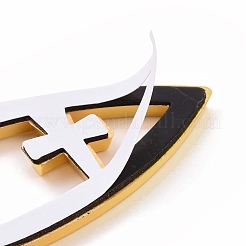 (дефектная распродажа: поцарапанная) водонепроницаемая 3d рыба Иисуса с крестом абс пластиковые самоклеящиеся наклейки&nbsp;LS-AJEW-XCP0002-04