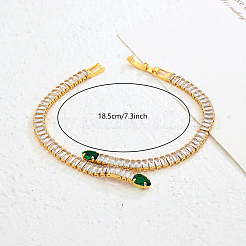 Braccialetti a catena con maglie in ottone e zirconi cubici a forma di serpente&nbsp;UA5889-3