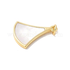 Подвески из латуни с натуральными белыми ракушками KK-S522-05A-G