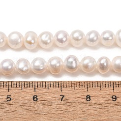 天然養殖淡水パールビーズ連売り  ポテト  グレード4a+  古いレース  7~8mm  穴：0.5mm  約50~59個/連  13.58''（34.5センチメートル）&nbsp;PA-CBABE82-15F
