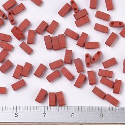 MIYUKIハーフティラビーズ  日本製シードビーズ  2の穴  （htl2315)マット不透明なテラコッタ  5x2.3x1.9mm  穴：0.8mm  約2500個/100g&nbsp;SEED-J020-HTL2315