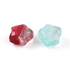 Двухцветные прозрачные смоляные бусины RESI-N042-03A