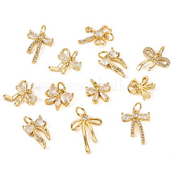 16шт 8 стиля латунные микропаве кубические циркониевые подвески KK-TA0002-16