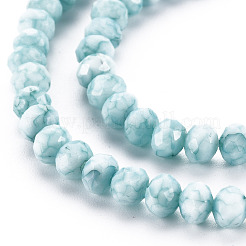 Непрозрачная выпечка окрашенные стеклянные бусы пряди EGLA-N006-009A-A04