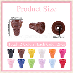 24pcs 12 Farben undurchsichtige Acrylperlen&nbsp;OACR-SP0002-02