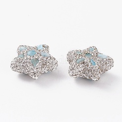 Бусины из полимерной глины ручной работы со стразами RB-C001-01