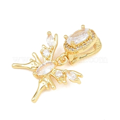 Латунные микропаве прозрачные подвески с фианитом&nbsp;KK-Z151-04G