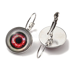 Серьги со стеклянными защелками и латунными штифтами EJEW-Q798-01F