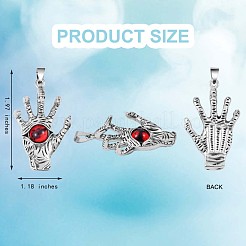 6 pz malocchio mano ciondolo di fascino della lega malocchio charms rosso malocchio del pendente per la collana dei monili braccialetto orecchino fare artigianato&nbsp;JX254A