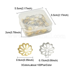 300шт 3 цвета цветочные железные бусины IFIN-YW0001-81