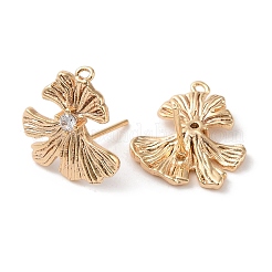 Серьги-гвоздики из латуни с прозрачным фианитом&nbsp;KK-G491-57D-G