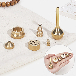 6 Stück 6 Stile Messing-Räuchergefäßhalter&nbsp;AJEW-GA0009-82