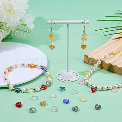 120 шт. 12-цветные прозрачные стеклянные бусины EGLA-WR0001-09