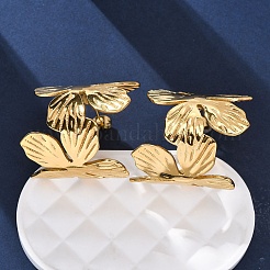 Серьги-гвоздики из нержавеющей стали 304 в форме цветка с буквой С для женщин&nbsp;EJEW-A131-01C-G