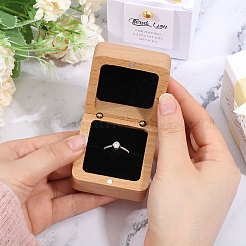 Деревянный магнитный подарочный футляр для хранения ювелирных изделий&nbsp;CON-WH0095-79B