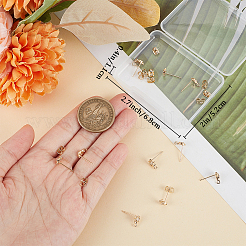 6 пара сережек-гвоздиков с покрытием из латуни с микропаве из кубического циркония KK-BBC0010-98