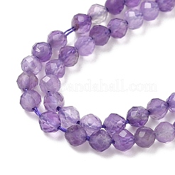 Нити из натуральных аметистов класса А G-A129-3mm-E02