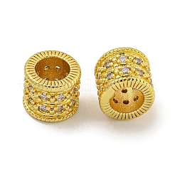 Реечное покрытие латунь микро паве прозрачный кубический цирконий европейские бусины KK-L215-318G