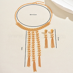 Винтажные комплекты из колье и серег с кисточками из сплава в ближневосточном стиле для женщин IX1093