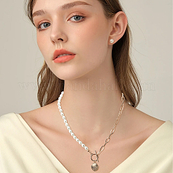 4 шт. набор из 4-х видов ожерелий из натуральных ракушек и искусственного жемчуга NJEW-AN0001-53