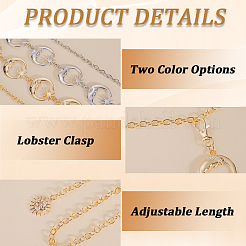 2 шт. 2-х цветные цепные ремни из сплава&nbsp;AJEW-GF0009-21A