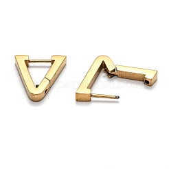304ステンレススチール製トライアングルハギーフープピアス  ゴールドカラー  18x15x3mm  ピン：1mm&nbsp;STAS-J033-02D-G