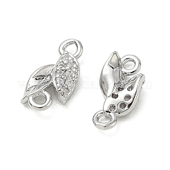 Verbindungsanhänger mit Mikropavé aus Messing mit durchsichtigen Zirkonia-Steinen&nbsp;XGRQ3D318-509P