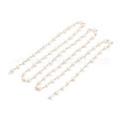 Цепочки из натурального пресноводного жемчуга ручной работы AJEW-JB01088-01
